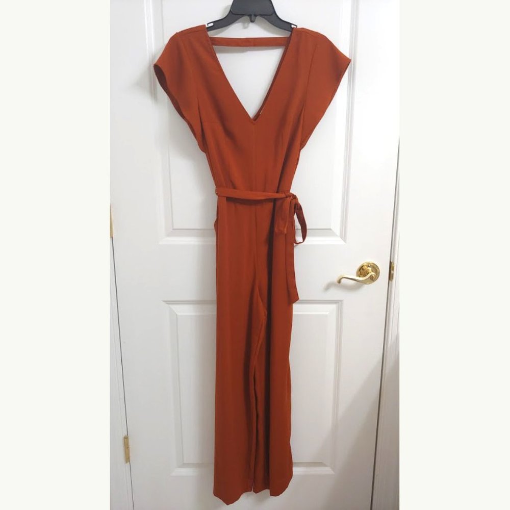 a new day, rust color jumpsuit romper XS